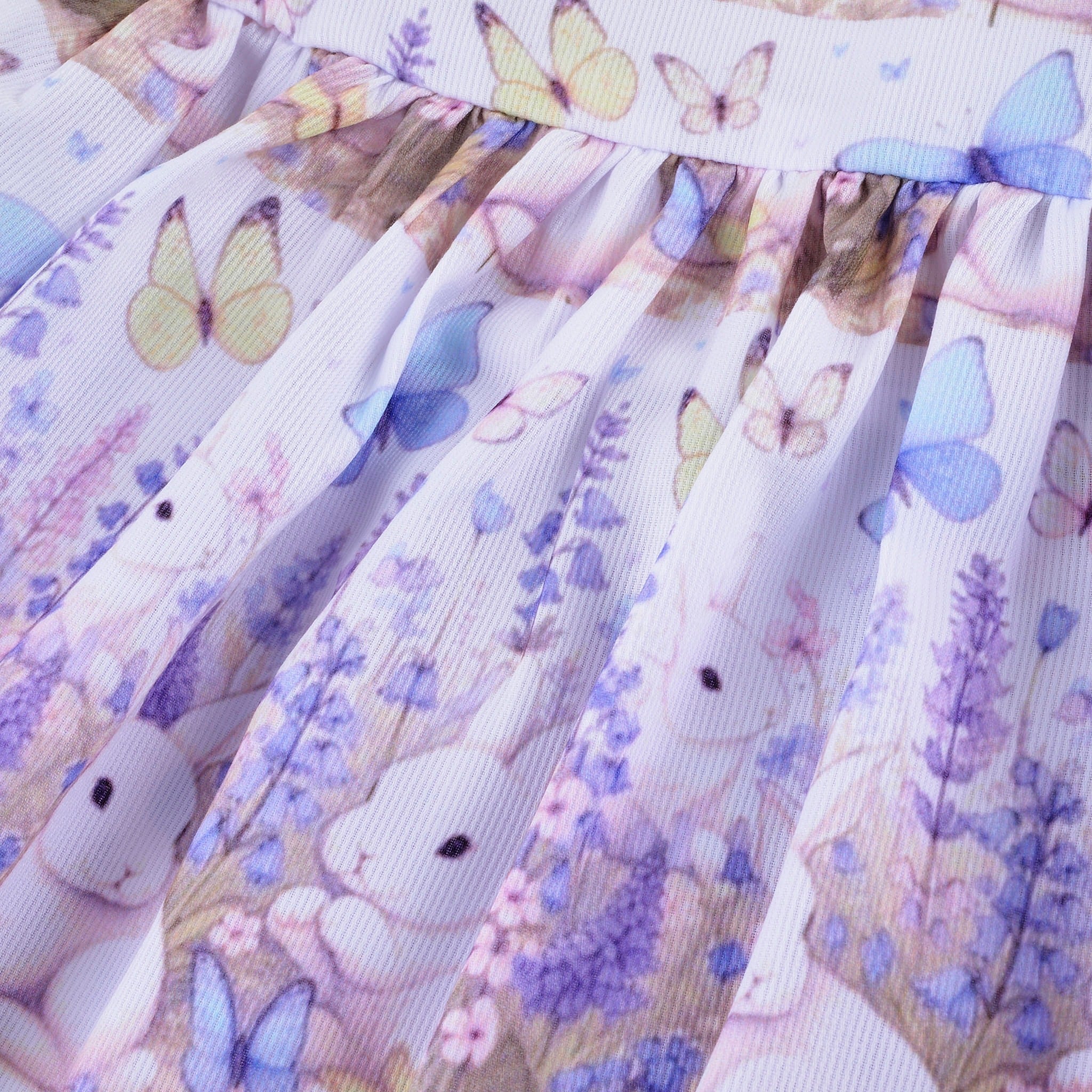 baby girls lilac smocked bunny pj set
