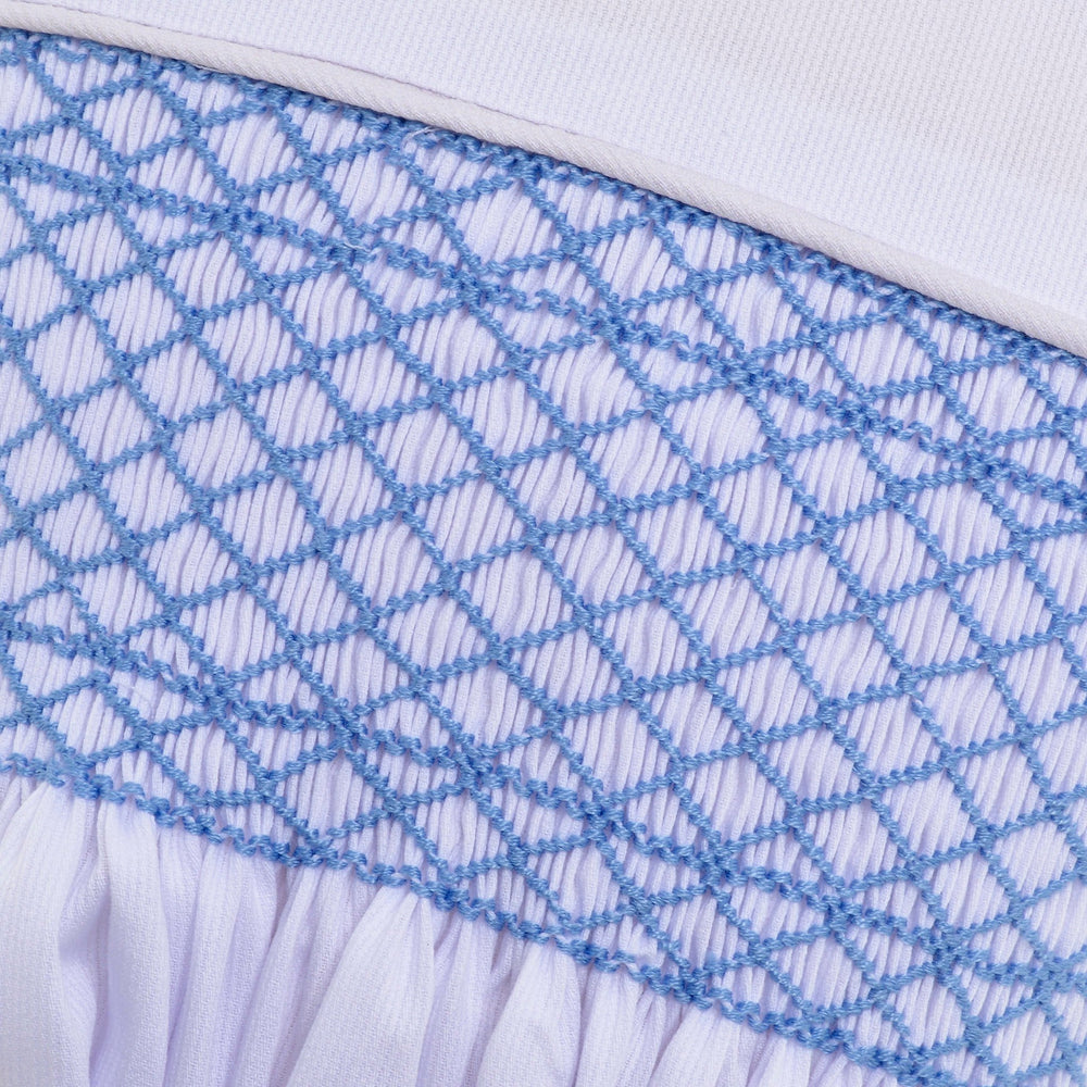 boys blue smocked short set