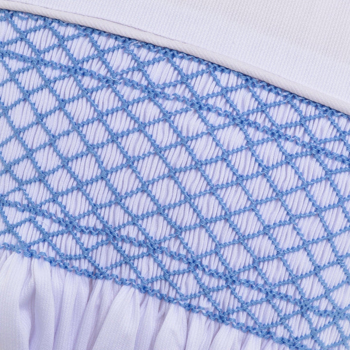 boys blue smocked short set