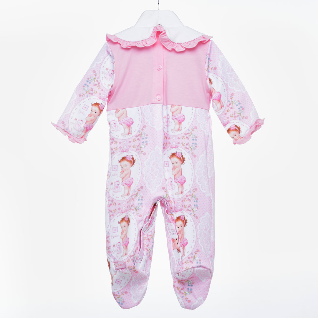 vintage baby smocked sleepsuit