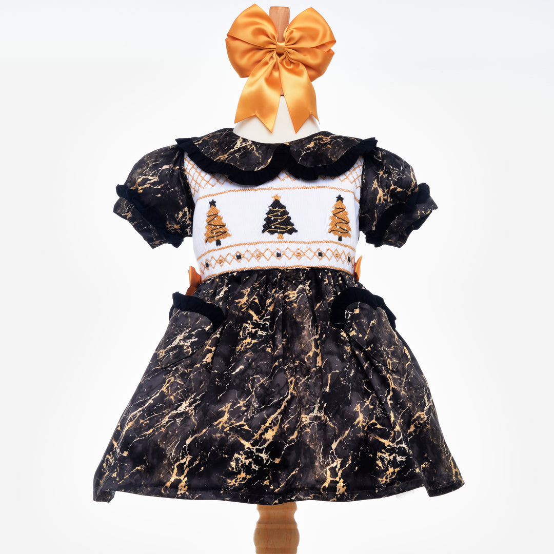 smocked christmas baby dress