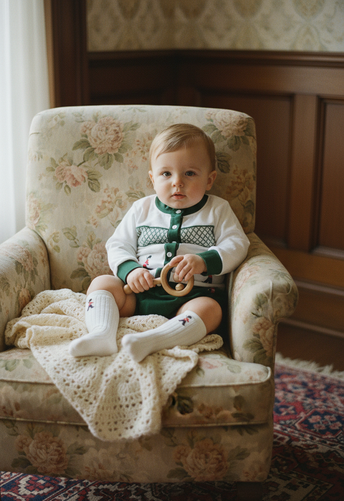 Ocean Baby Boys Emerald King's Soldier Smocked Cardigan & Pants Outfit (NB-3Yrs)