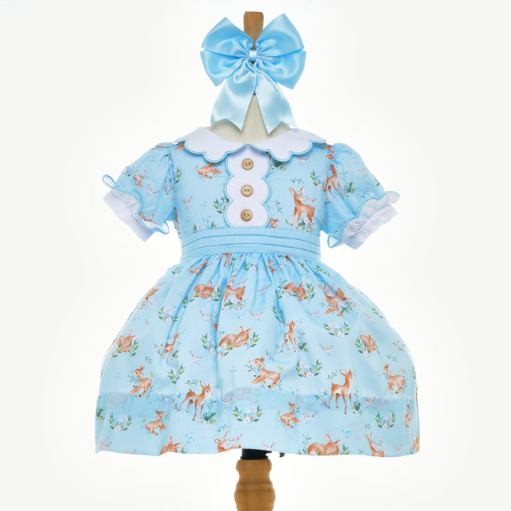 Ocean Baby Girls Classic Blue Bambi Petticoat Layered Dress (3M-10Yrs)