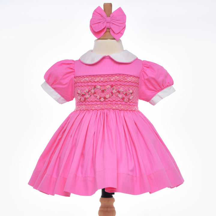 Ocean Baby Rosa Pink Heart Sateen Dress (NB-8Yrs)