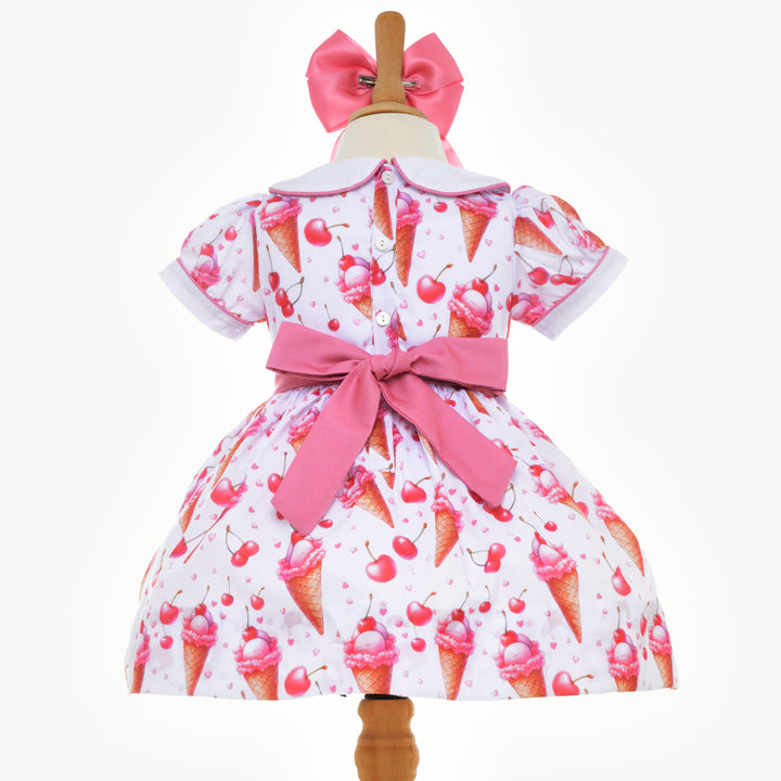Ocean Baby Smocked Cherry Sundae Petticoat Layered Dress (3M-10Y)