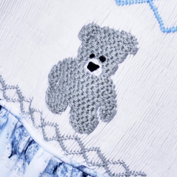 smocked teddy bear baby clothes