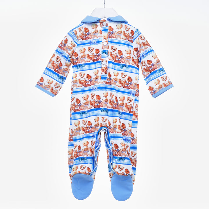 baby boys smocked sleepsuit