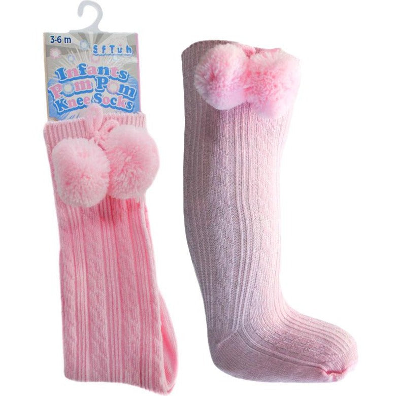 baby knee high pom pom socks