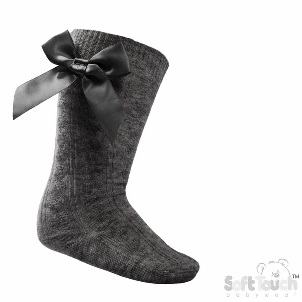 knee high girls socks black grey