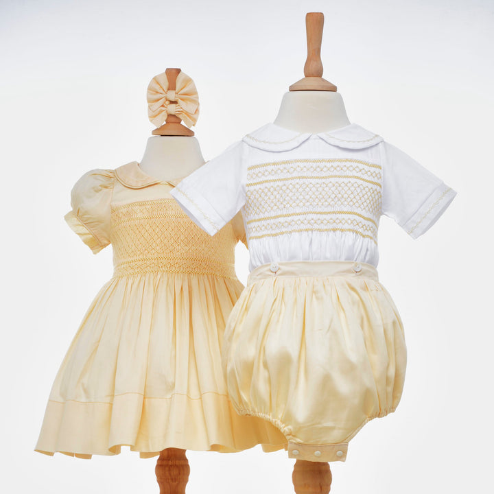 girls and boys matching smocked sets