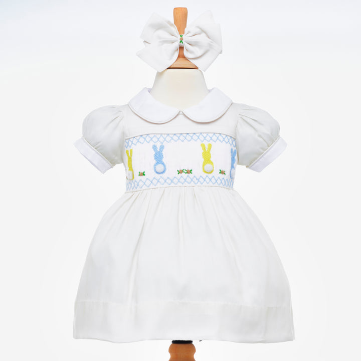 smocked baby dress lemon easter dress
