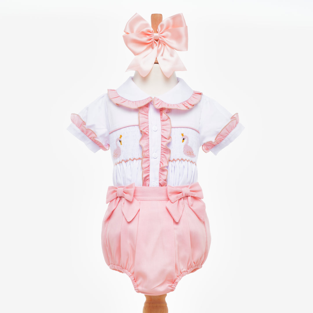 smocked girls suits