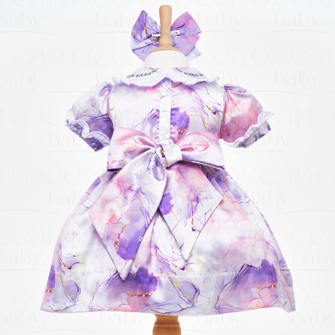 purple smocked girls dress