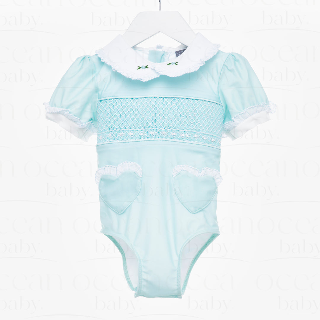 smocked girls swimwear