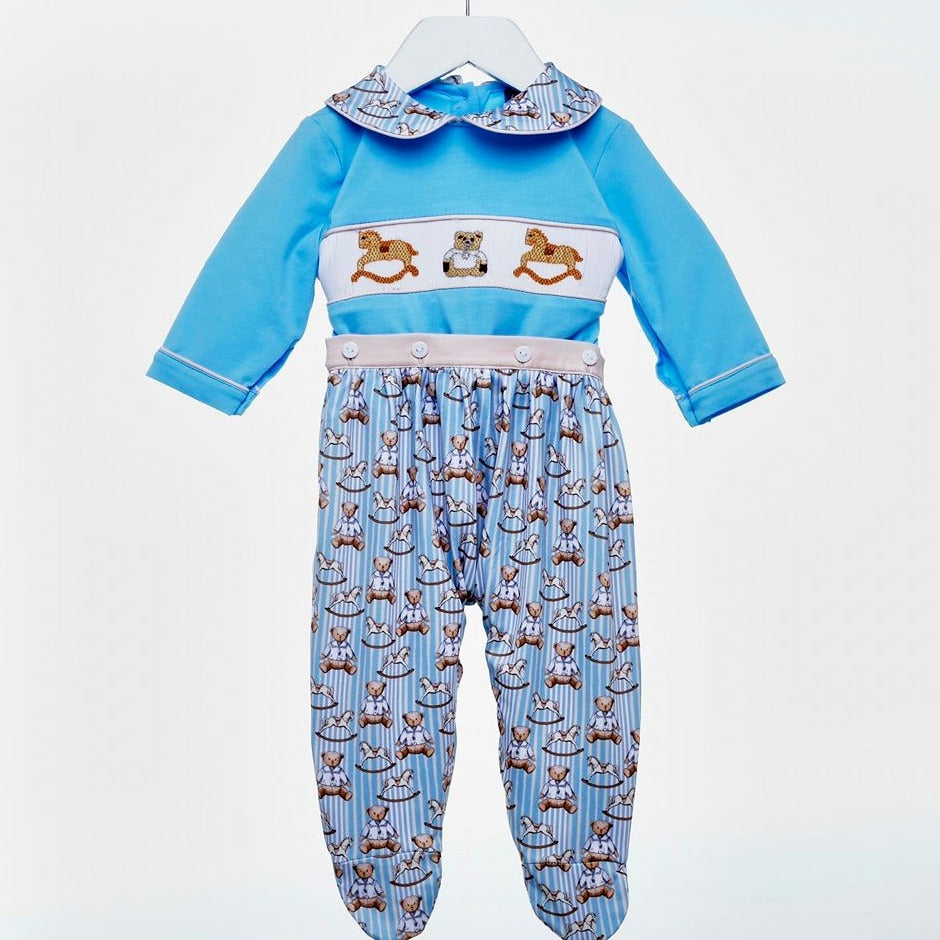 Ocean Baby New Concept Smocked Sleepsuit-Outfit Set (NB-18M) Vintage TeddyBear