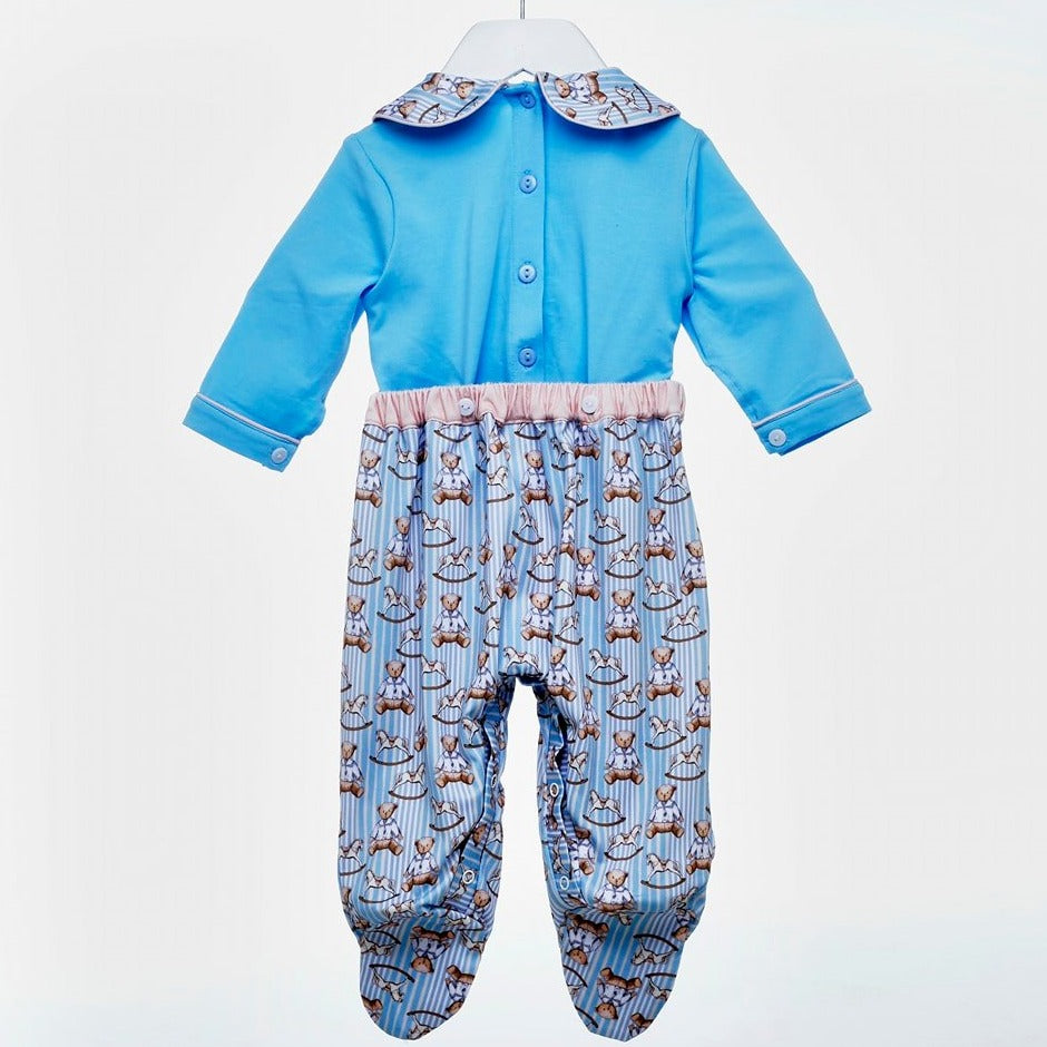 Ocean Baby New Concept Smocked Sleepsuit-Outfit Set (NB-18M) Vintage TeddyBear