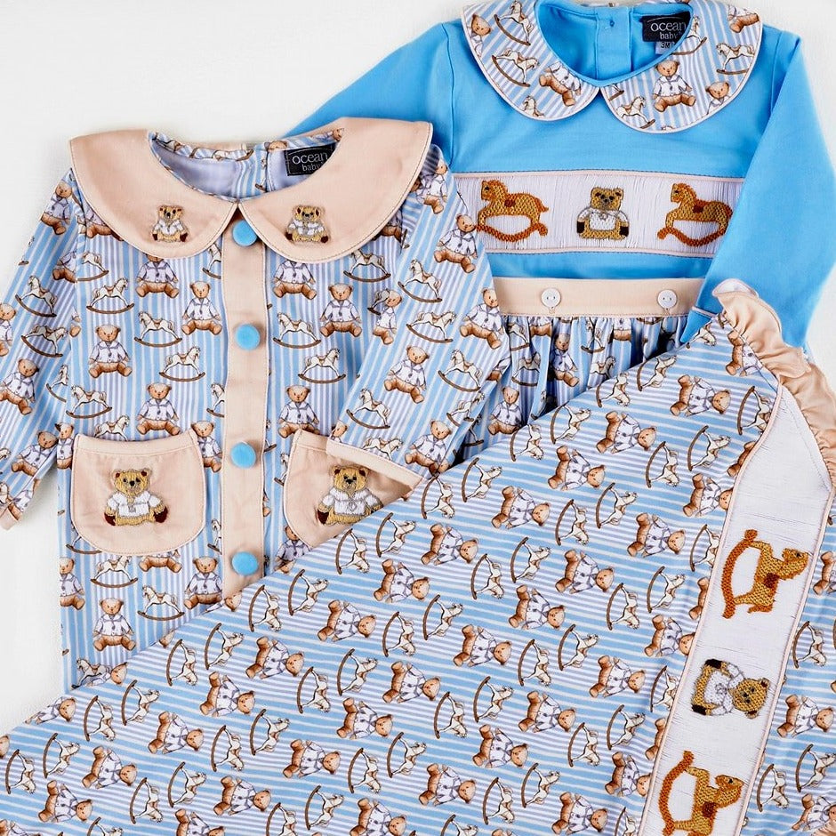 Ocean Baby Boys Vintage TeddyBear Sleepsuit (NB-12M)