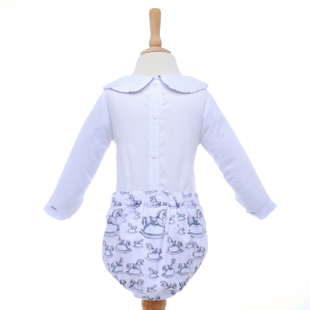 rocking horse smocked suit baby boys smocked clothing traditional kids clothes