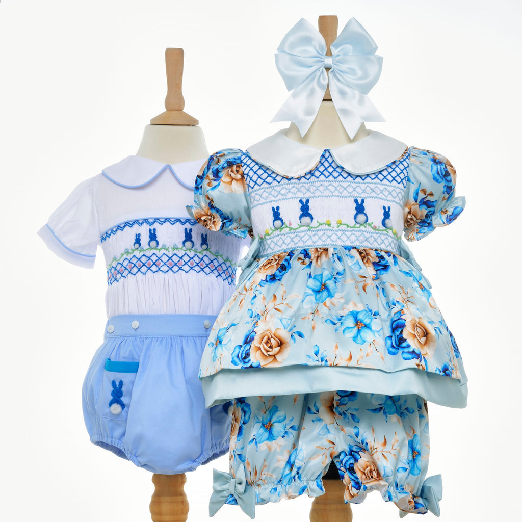 matching smocked baby clothes smocked bunny dress