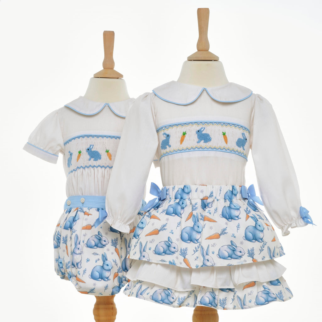 matching smocked easter bunny sets