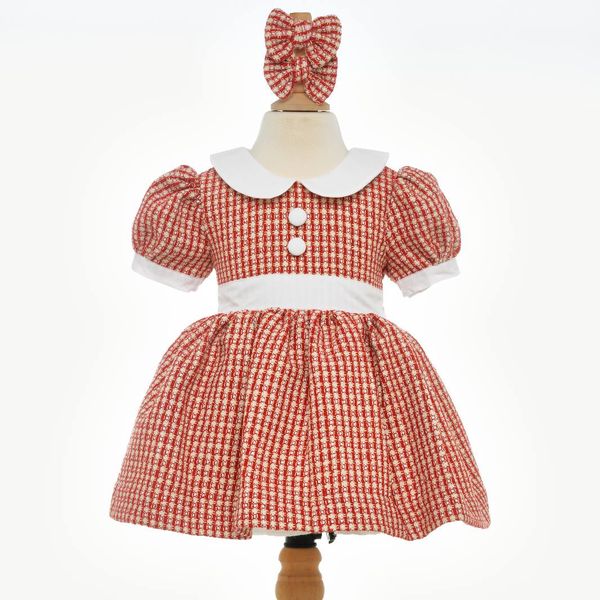 Ocean Baby Girls Classic Red Tweed Petticoat Layered Dress (12M-12Yrs)