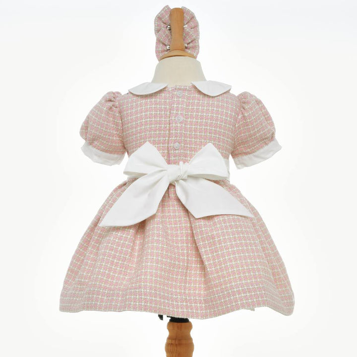 Ocean Baby Girls Old Fashioned Pink Tweed Petticoat Layered Dress (12M-10Yrs)