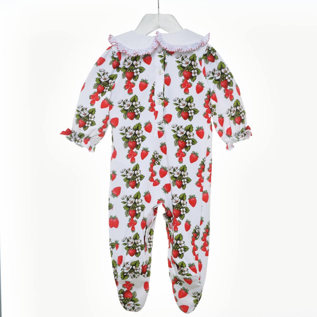 smocked girls Sleepsuit set