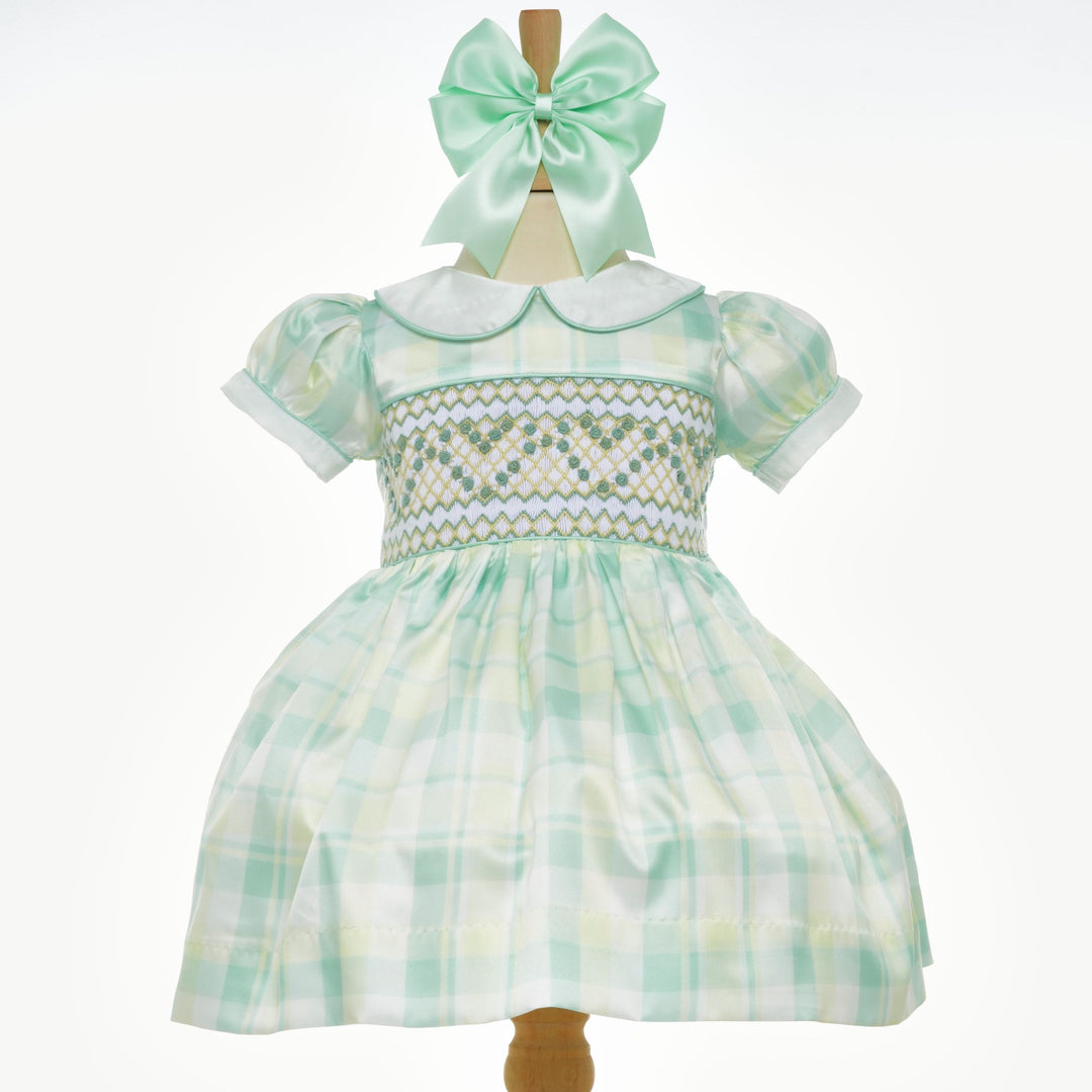 baby girls lemon and mint Easter dress