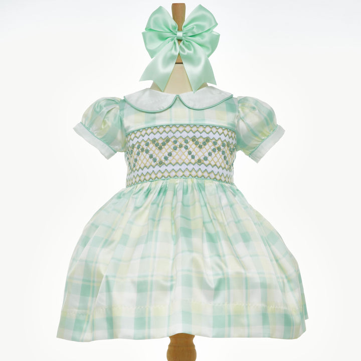 baby girls lemon and mint Easter dress