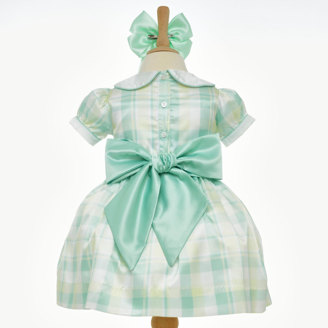 Ocean Baby Smocked Lemon & Mint Plaid Petticoat Layered Dress (NB-8Yrs)