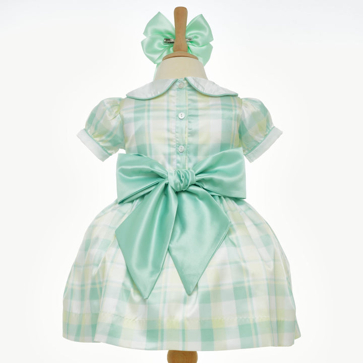 Ocean Baby Smocked Lemon & Mint Plaid Petticoat Layered Dress (NB-8Yrs)