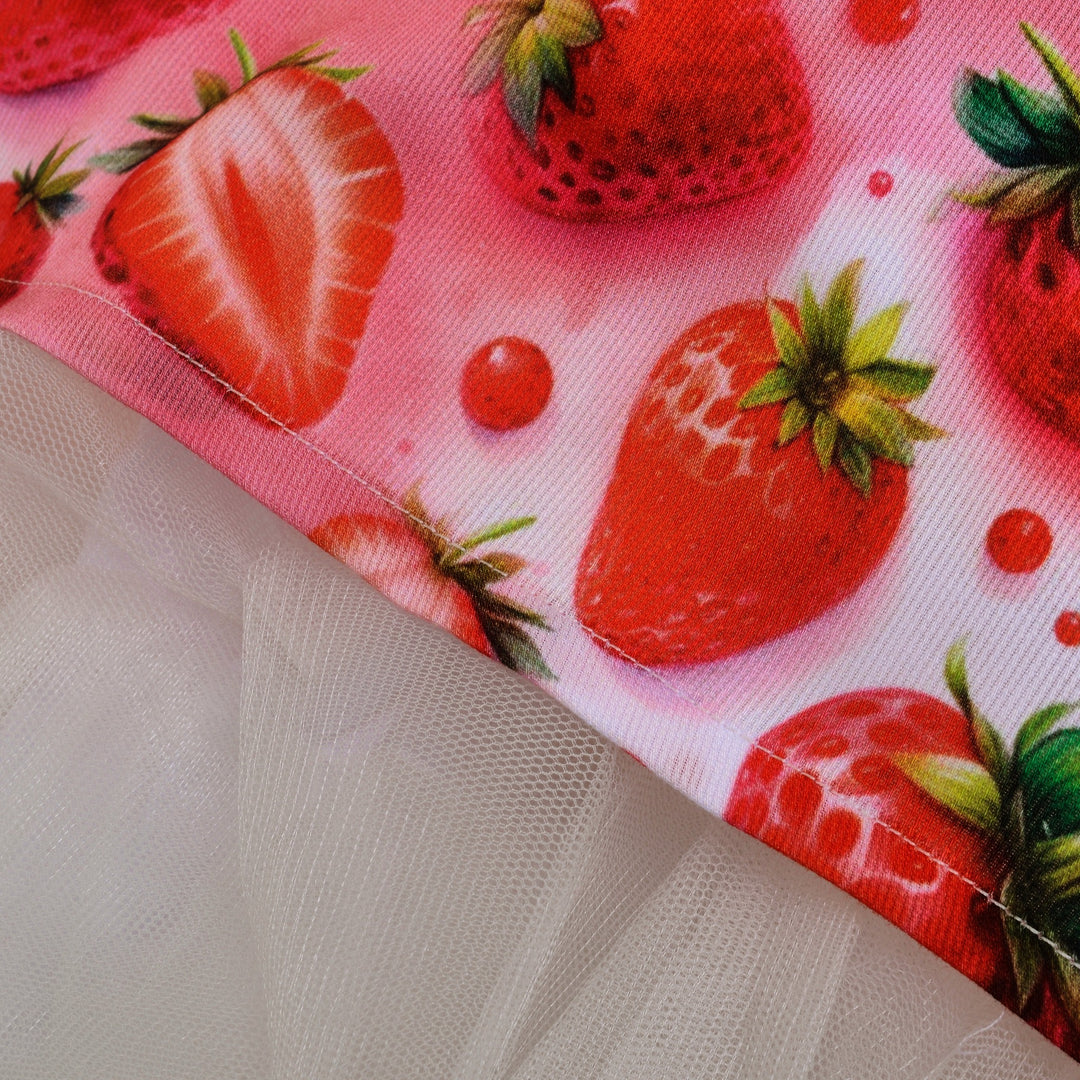 Ocean Baby Girls Pink Strawberry Smocked Petticoat Layered Dress - (3M Ocean Baby Limited Ocean Baby Girls Pink Strawberry Smocked Petticoat Layered Dress - (3M Ocean Baby Limited