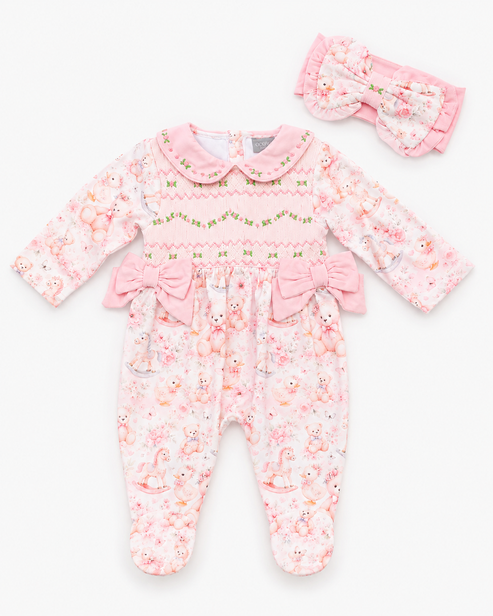 Handmade baby girls sleepsuit sets