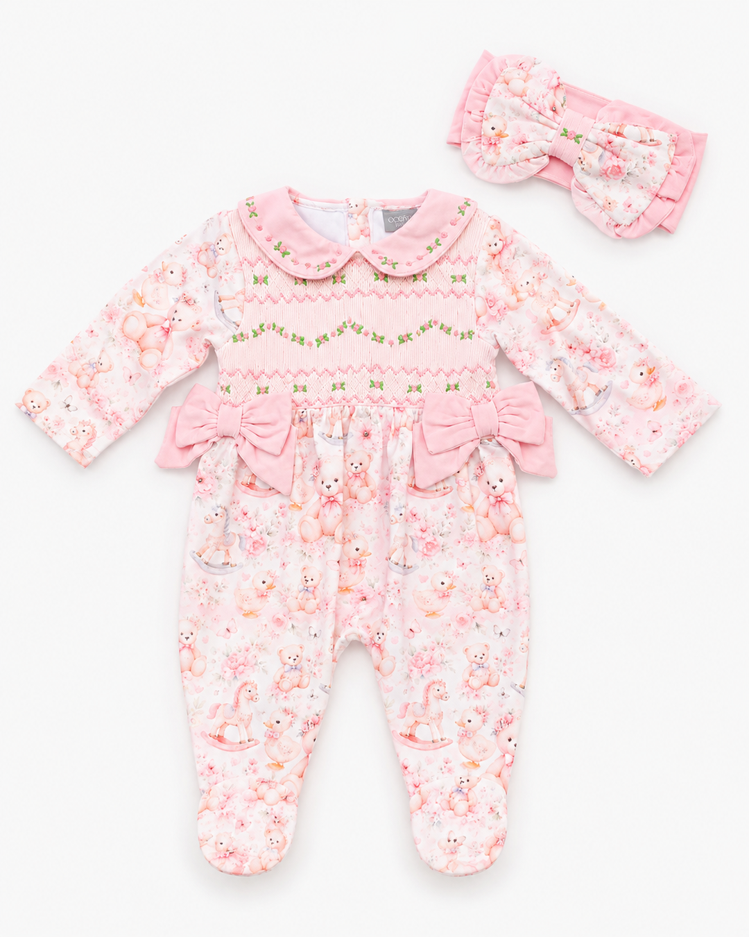Handmade baby girls sleepsuit sets