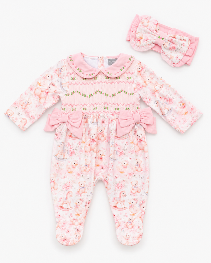 Handmade baby girls sleepsuit sets