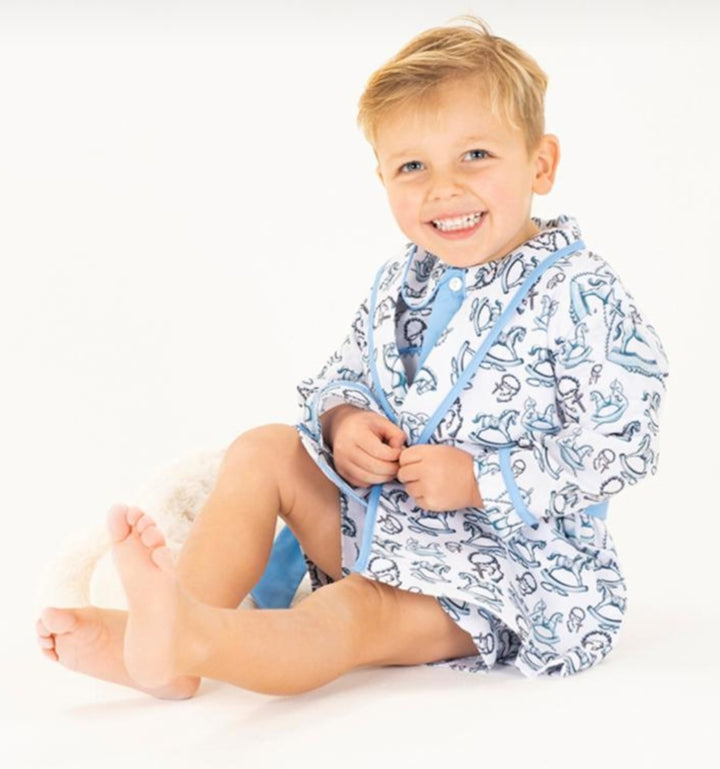 Ocean Baby Boys Rocking Horse With Rosary Pyjama & Night-Coat Set (3M-6Yrs)