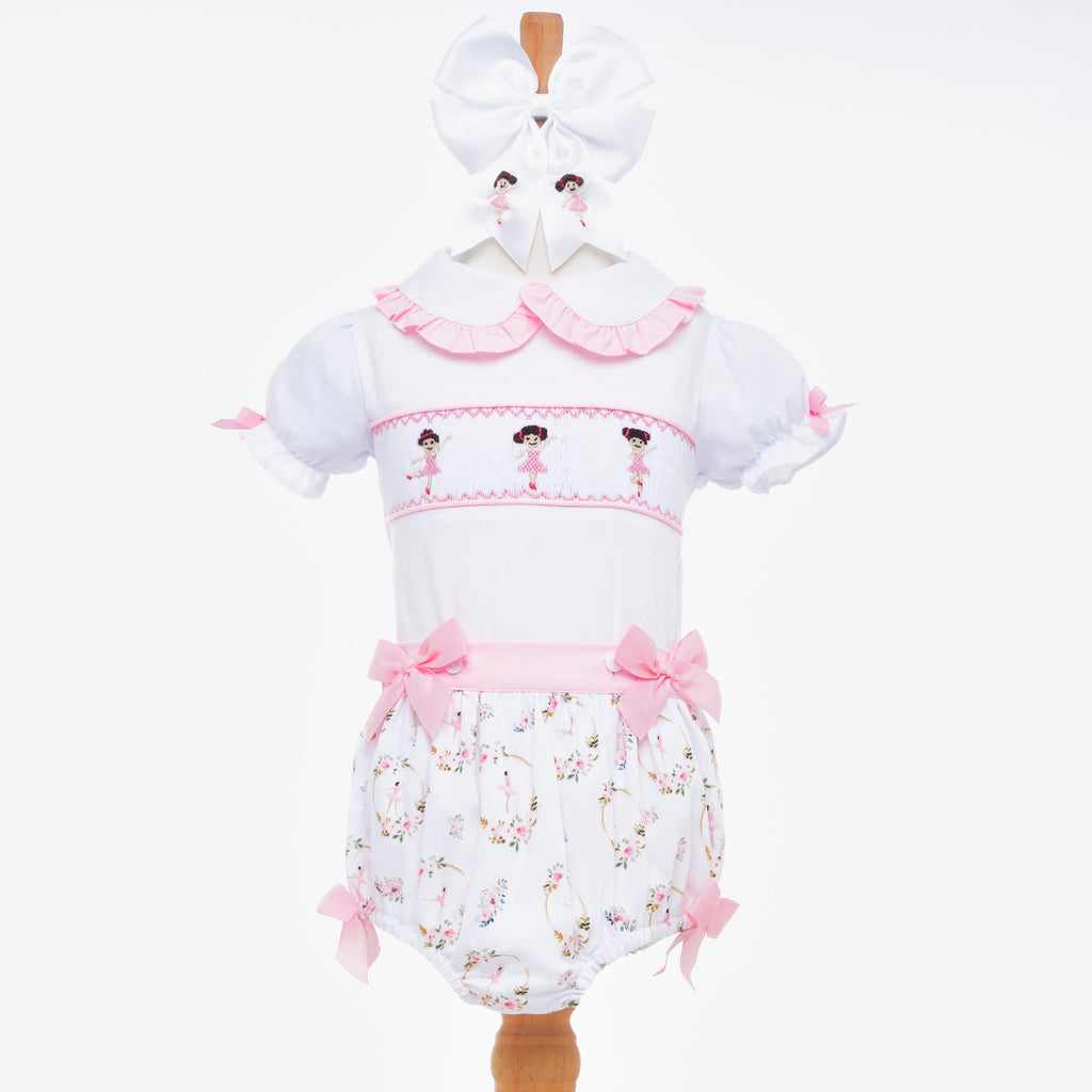 Ocean Baby Girls Ballerina Smocked Buster Suit Set (NB-3Yrs)