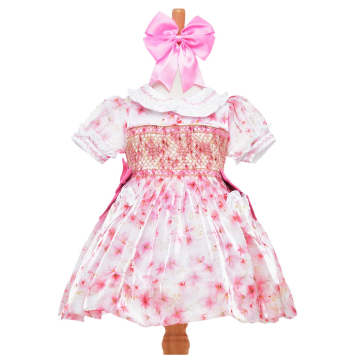 smocked floral summer dress