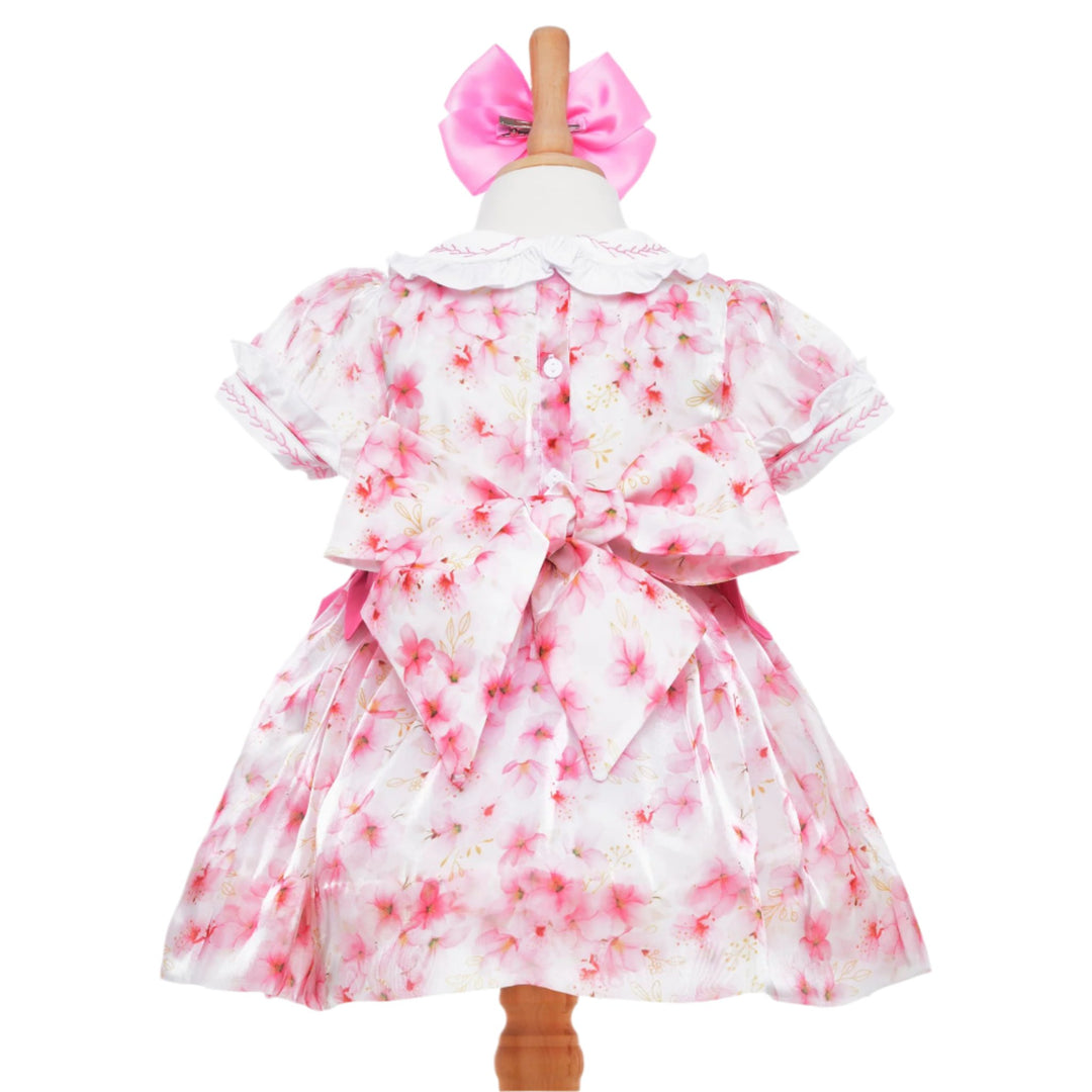 smocked girls floral dress