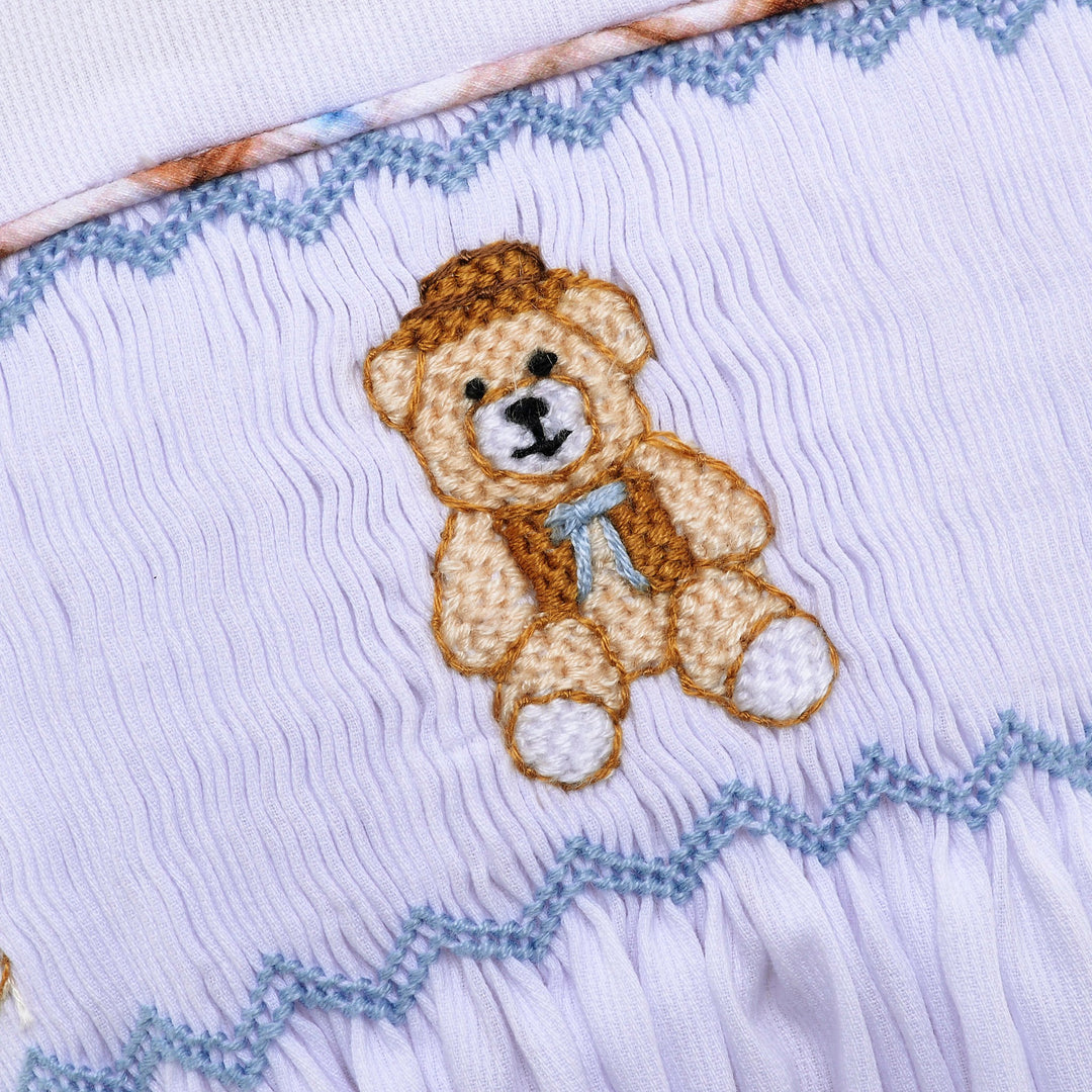 baby boy teddy bear picnic buster suit