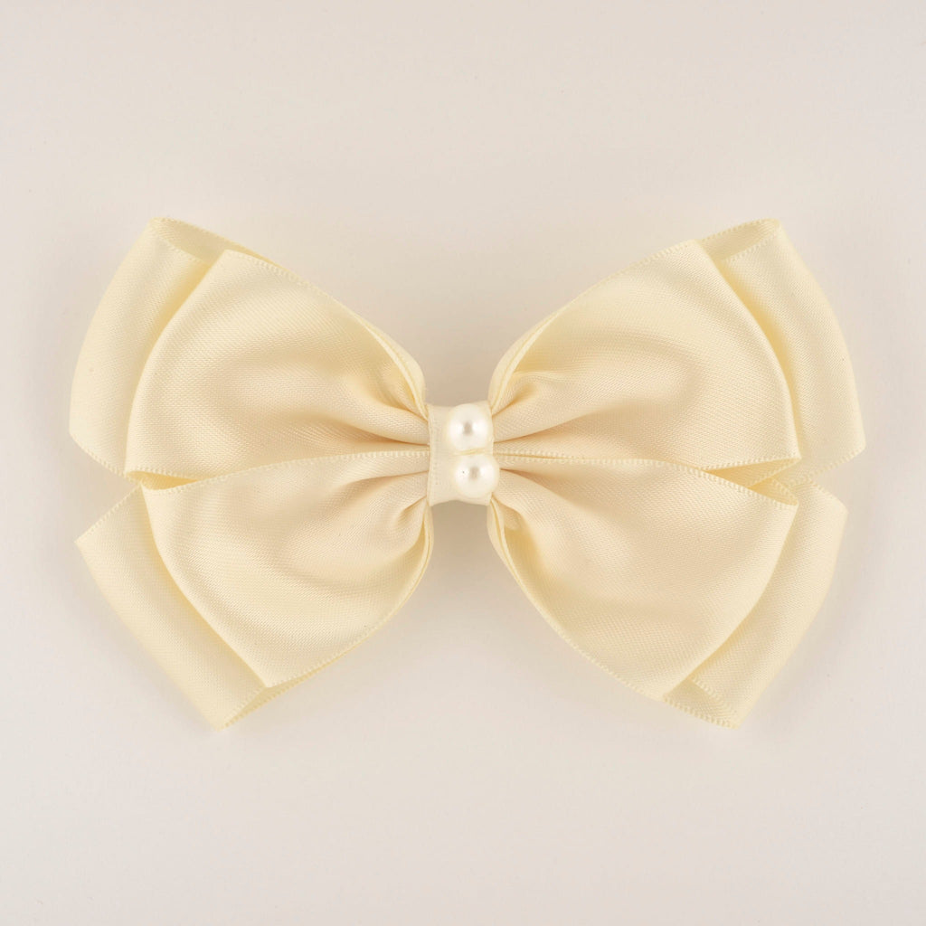 Ocean Baby Pearl Embellished Bow - Cream