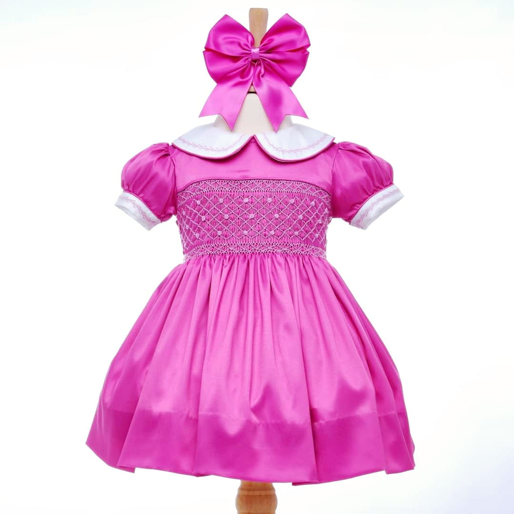 pink baby smocked dress 