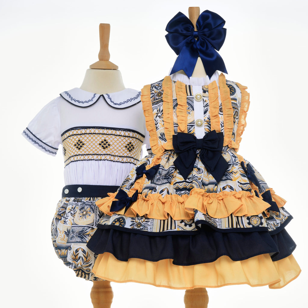 boys matching smocked buster and dress