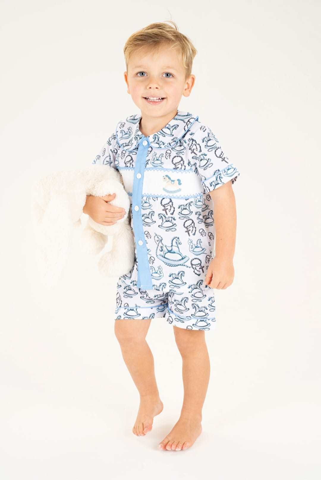 Ocean Baby Boys Rocking Horse With Rosary Pyjama & Night-Coat Set (3M-6Yrs)