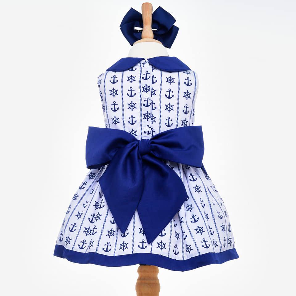 girls navy smocked dress