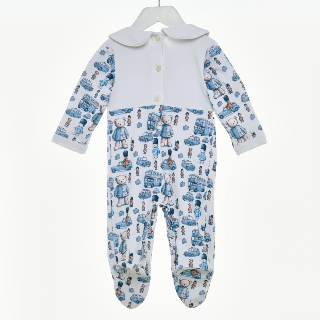 Baby Boy Sleepsuit Set Ocean Baby Boys Smocked Soldier Bear