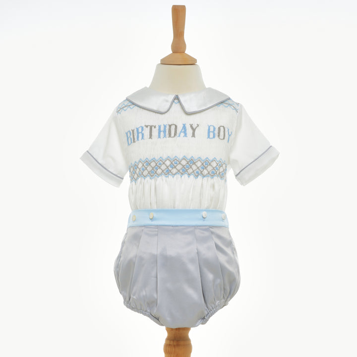 boys smocked birthday buster