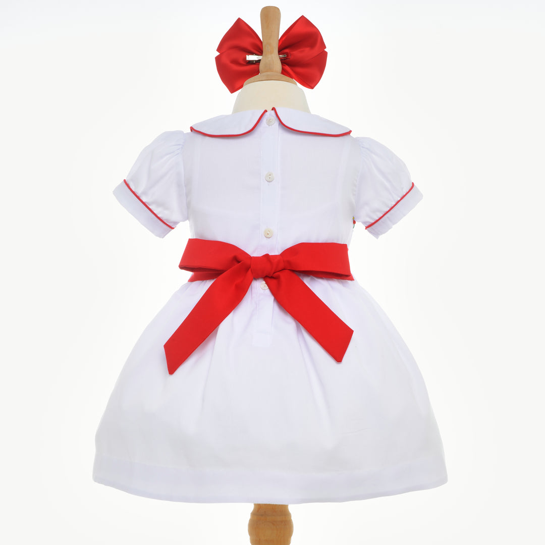 girls white smocked dress