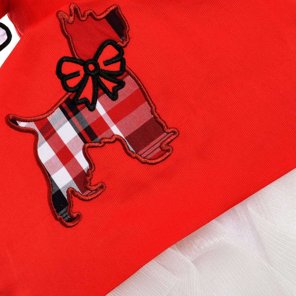 girls red scotty dog christmas dress