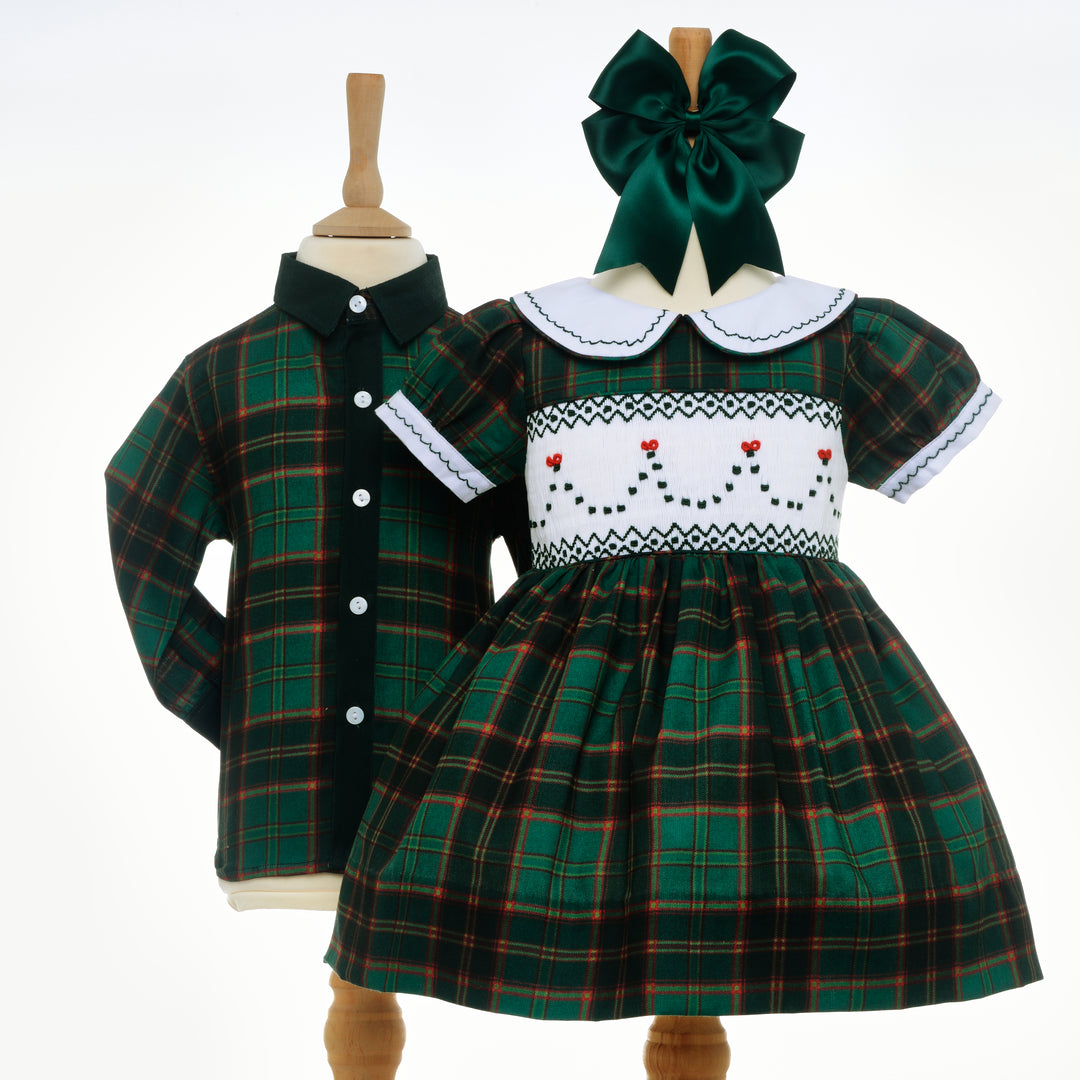 Ocean Baby Girls Hunter Green Plaid Smocked Petticoat Layered Dress (N Ocean Baby Limited Ocean Baby Girls Hunter Green Plaid Smocked Petticoat Layered Dress (N Ocean Baby Limited